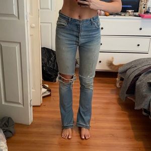 ReDone super destroyed bootcut jeans